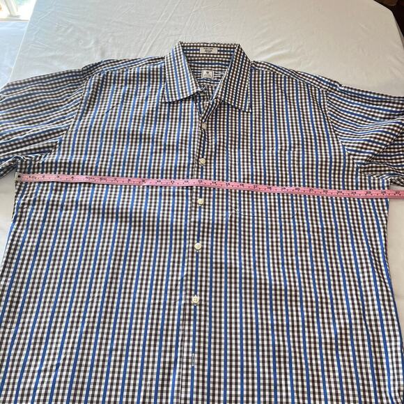 Peter Millar Men’s XL Dress Shirt 100% Cotton button up Plaid Long Sleeve - Picture 5 of 7